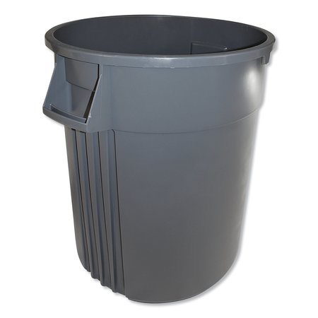 IMPACT PRODUCTS 44 qt Round Trash Can, Gray, Open Top, Plastic 7744-3